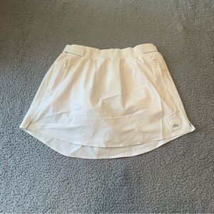 Womens Alo High-Waist Elevation Mini Skirt Ivory Large L White